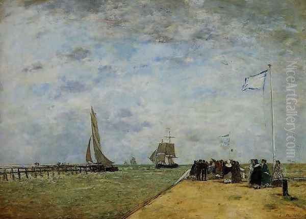 The Trouville Jetty Oil Painting by Eugene Boudin