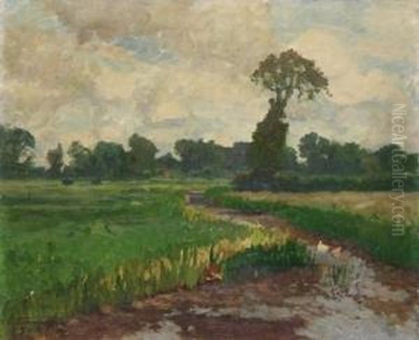 Worpsweder Landschaft Oil Painting by Carl Vinnen