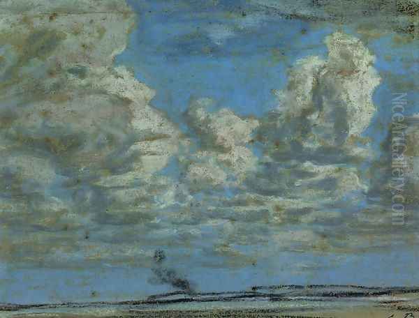 White Clouds Oil Painting by Eugene Boudin