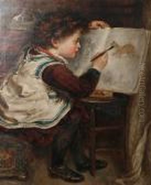 The Art Lesson Oil Painting by John Alfred Vinter