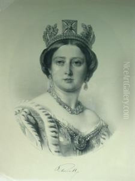 Queen Victoria; Prince Albert Oil Painting by John Alfred Vinter