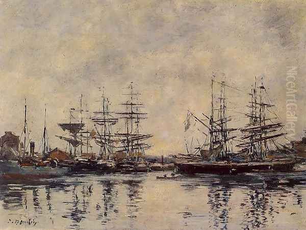 Deauville, the Harbor Oil Painting by Eugene Boudin