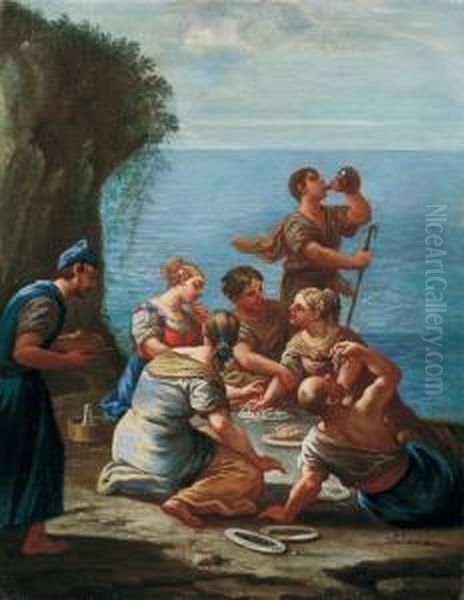 Colazione In Riva Al Mare Oil Painting by Domenico Viola