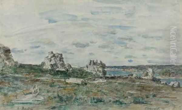 Environs de Plougastel Oil Painting by Eugene Boudin