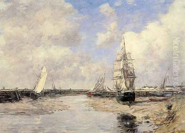 Estuary at Trouville Oil Painting by Eugene Boudin