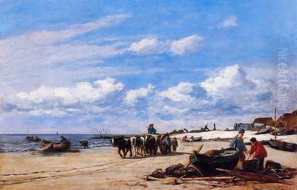 In the Vicinity of Honfleur Oil Painting by Eugene Boudin