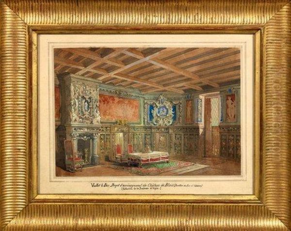 Projet D'amenagement Du Chateau De Blois, Pavillon Du Ducd'orleans Oil Painting by Eugene Viollet-Le-Duc