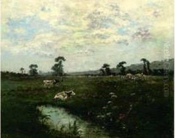 Vaches Au Paturage Oil Painting by Victor Viollet-Le-Duc