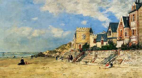 The Tour Malakoff and the Trouville Shore Oil Painting by Eugene Boudin