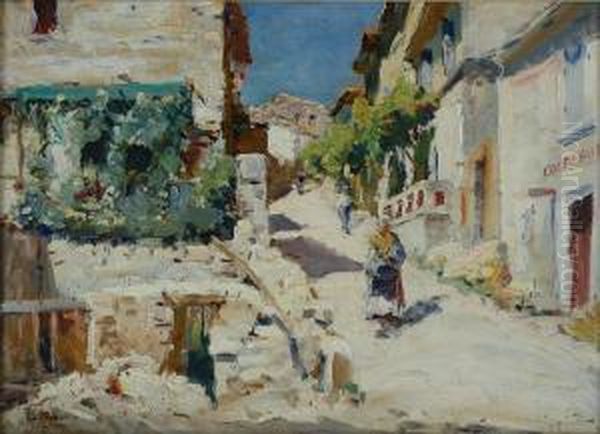 Rue De La Monnaie A Villeneuve-les Avignon Oil Painting by Charles Vionnet