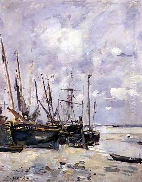 Boats, 1888-95 Oil Painting by Eugene Boudin