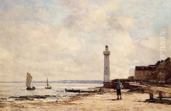 The Honfleur Lighthouse I Oil Painting by Eugene Boudin