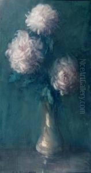 Vase Of Flowers Oil Painting by Clara Virginia Richardson