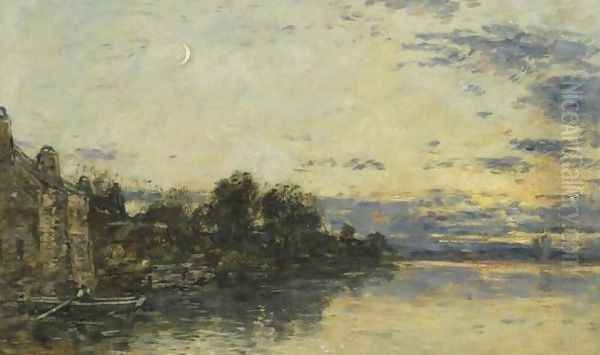 Bord de rivière en Bretagne Oil Painting by Eugene Boudin