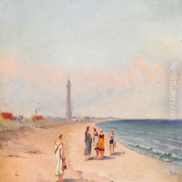 Det Gra Fyr Oil Painting by Frederik Mayer Visby