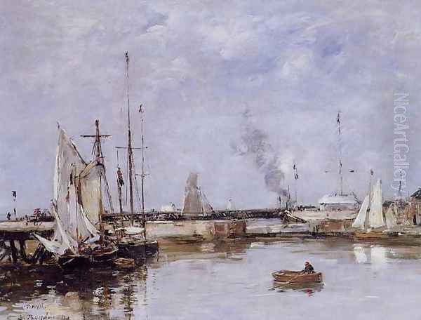 The Lock at Trouville Oil Painting by Eugene Boudin