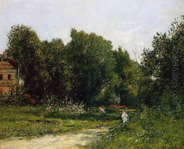 Le Parc Cordieres a Trouville Oil Painting by Eugene Boudin