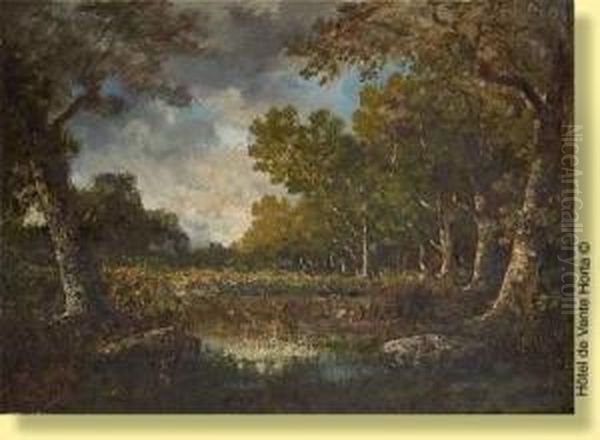 Rai De Lumiere Sur L'etang Oil Painting by Francois Visconti