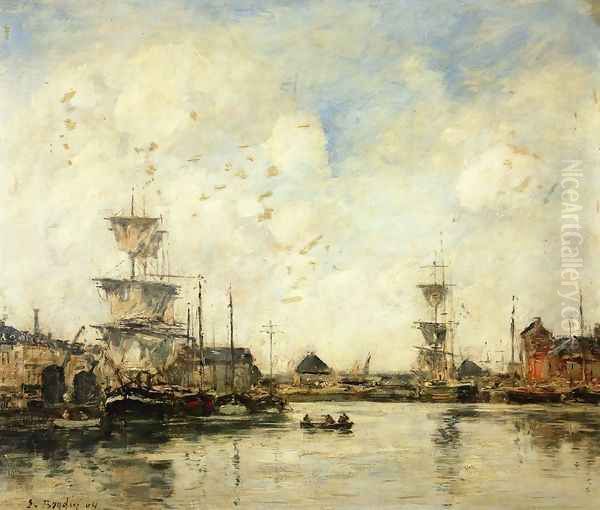 Fecamp, the Harbor Oil Painting by Eugene Boudin