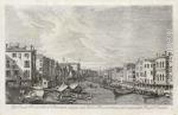 Ex Ponte Rivoalti Ad Orientem Oil Painting by (Giovanni Antonio Canal) Canaletto