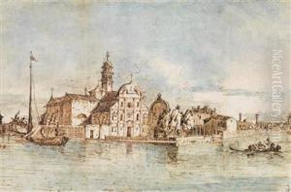 Blick Auf San Clemente Invenedig Oil Painting by (Giovanni Antonio Canal) Canaletto