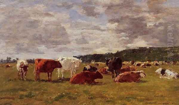 Pasture at Deauville Oil Painting by Eugene Boudin