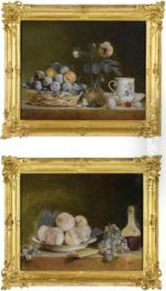 A Pair Of Still Lifes Oil Painting by Francois Xavier Vispre