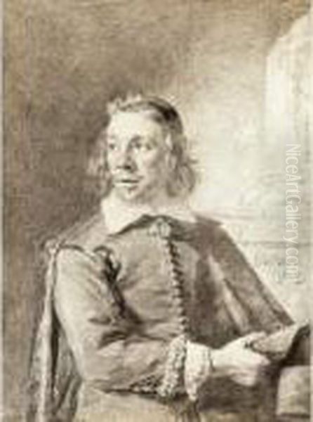 Portrait De Jan De Paep, Concierge A La Bourse D'amsterdam Oil Painting by Cornelis Ii Visscher