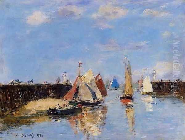 The Port of Trouville II Oil Painting by Eugene Boudin