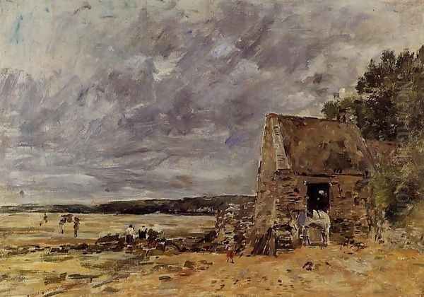 The Rocks at Saint-Vaast-la-Hougue Oil Painting by Eugene Boudin