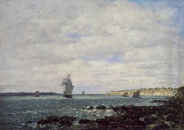 Coast of Brittany Oil Painting by Eugene Boudin