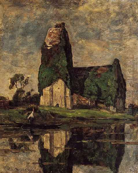 Criqueboeuf, the Church Oil Painting by Eugene Boudin