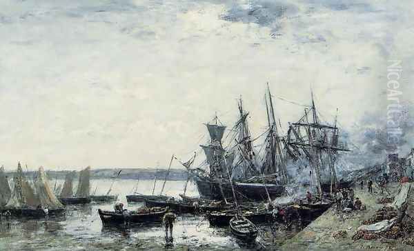 Camaret, the Port I Oil Painting by Eugene Boudin