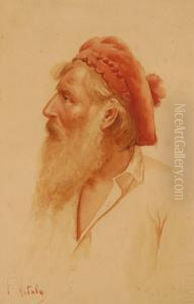 Neapolitan Fisherman Oil Painting by F. Vitale