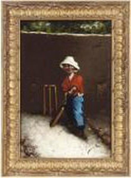 Waiting For The Delivery; And Clean Bowled Oil Painting by F. Vitale