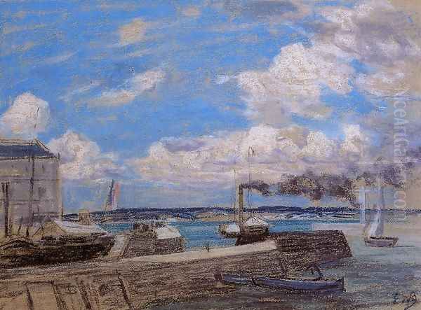 Honfleur, the Port Entrance Oil Painting by Eugene Boudin