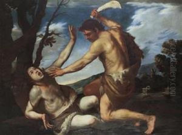 Cain Kills His Brother Abel Oil Painting by Filippo Vitale