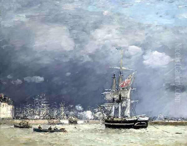 Evening, Le Havre 1866 Oil Painting by Eugene Boudin