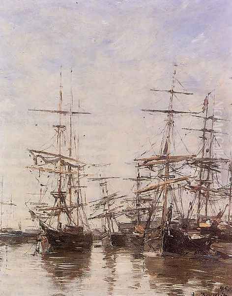 The Port Oil Painting by Eugene Boudin