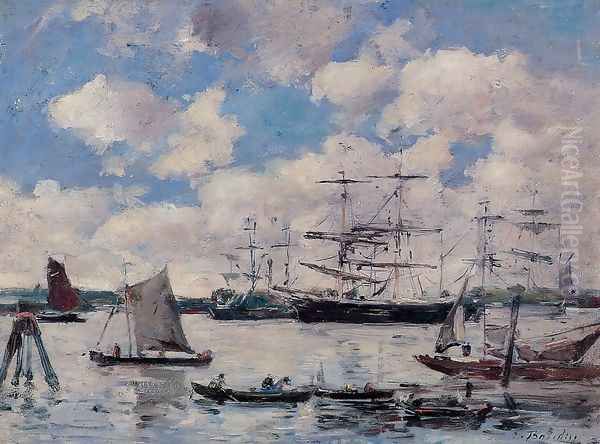 Near Rotterdam Oil Painting by Eugene Boudin