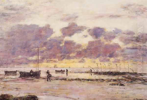 The Shores of Sainte Adresse at Twilight Oil Painting by Eugene Boudin