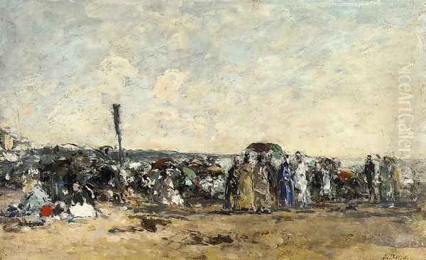 Beach Scene II Oil Painting by Eugene Boudin