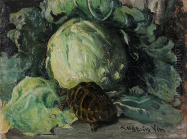 Il Pasto Della Tartaruga Oil Painting by Eugenio Viti