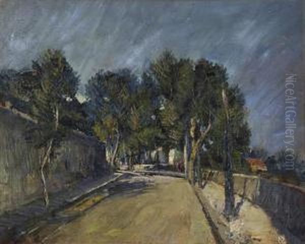 Viale Alberato Oil Painting by Eugenio Viti