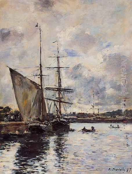 Deauville, the Harbor VII Oil Painting by Eugene Boudin