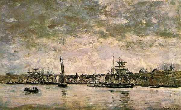 Le Port a Camaret Oil Painting by Eugene Boudin