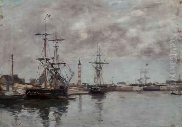 The Port of Deauville II Oil Painting by Eugene Boudin