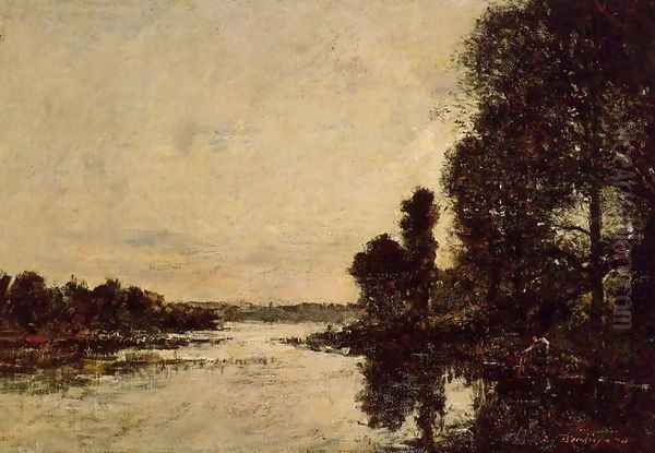 Le bras de mar de Karoulle, Hopital Camfrout Oil Painting by Eugene Boudin