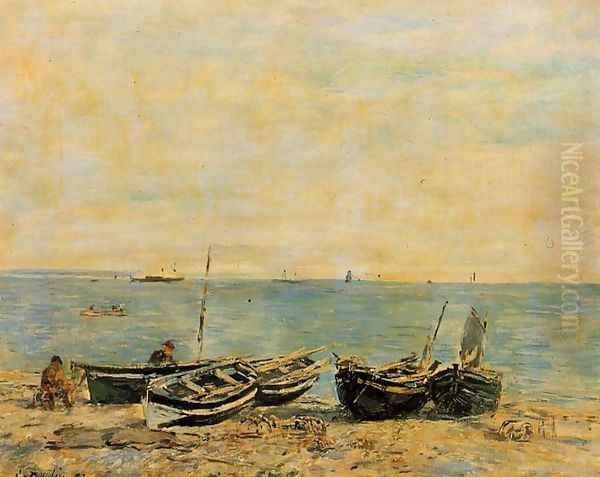 Sainte-Adresse, the Shore Oil Painting by Eugene Boudin