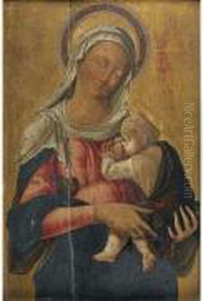 Madone Et L'enfant Allaitant (vers 1460-64) Oil Painting by Bartolomeo Vivarini